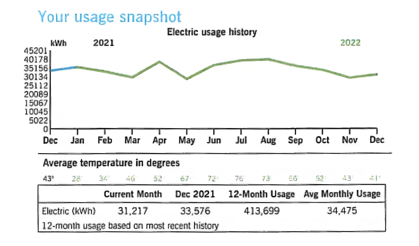 electric usage history graphic